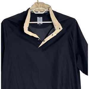 Sunice Mens Windbreaker Golf Jacket L Black Short Sleeve Snaps Weather Resistant